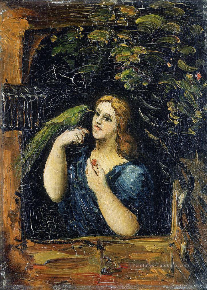 Femme au perroquet Paul Cézanne Peintures à l'huile
